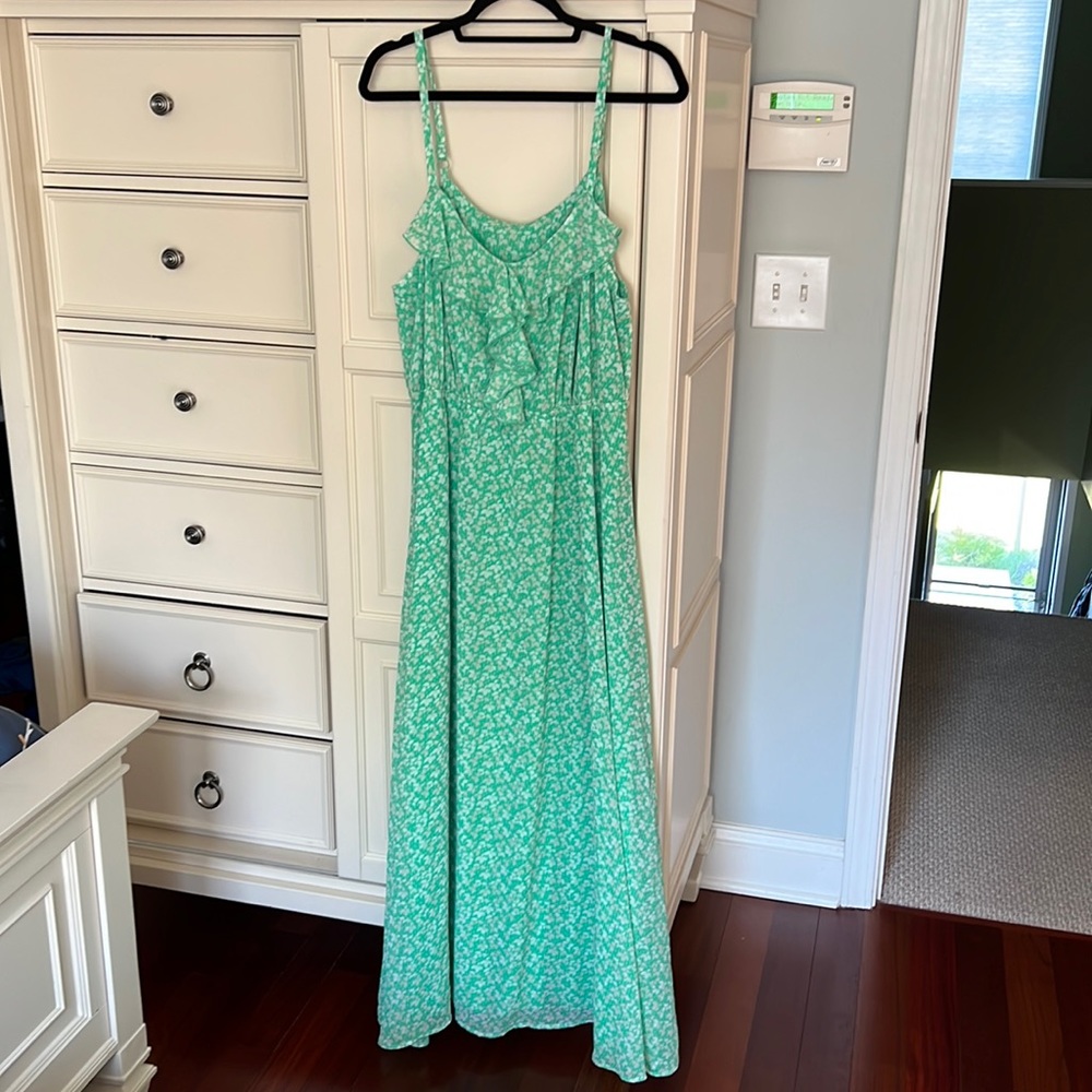 Lane Bryant size 14/16 maxi dress green